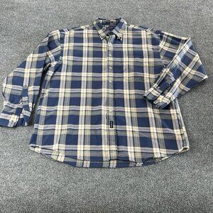 GANT Western Rough Twill Plaid Button Down Shirt Men’s SZ XL Flannel 100% Cotton
